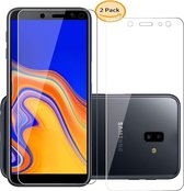 Samsung Galaxy J6 Plus (2018) Hoesje Transparant TPU Siliconen Soft Case + Tempered Glass Screenprotector