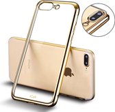 Hoesje Transparant voor Apple iPhone 8 Plus, iPhone 8 Plus Goud Siliconen TPU Hoesje Case, Cover Hoes iPhone 8 Plus, Doorzichtig Soft Gel Hoesje Backcover