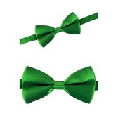 Groene verkleed vlinderstrikje 12 cm voor dames/heren - Groen thema verkleedaccessoires/feestartikelen - Vlinderstrikken/vlinderdassen met elastieken sluiting