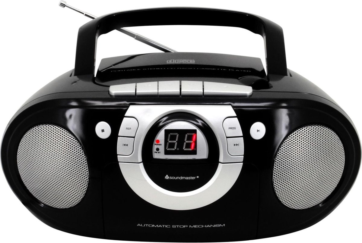 Soundmaster SCD5100SW - Boombox met FM-radio, CD- en cassettespeler, zwart thumbnail 4