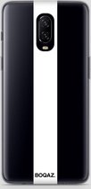 BOQAZ. OnePlus 6t hoesje - striping wit