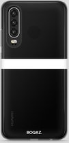 BOQAZ. Huawei P30 hoesje - enkele streep wit