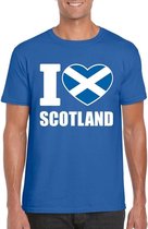 Blauw I love Schotland fan shirt heren XL