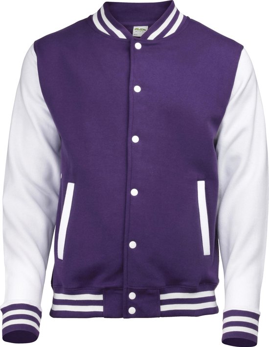 AWDis Varsity jacket, Purple/White, Maat L