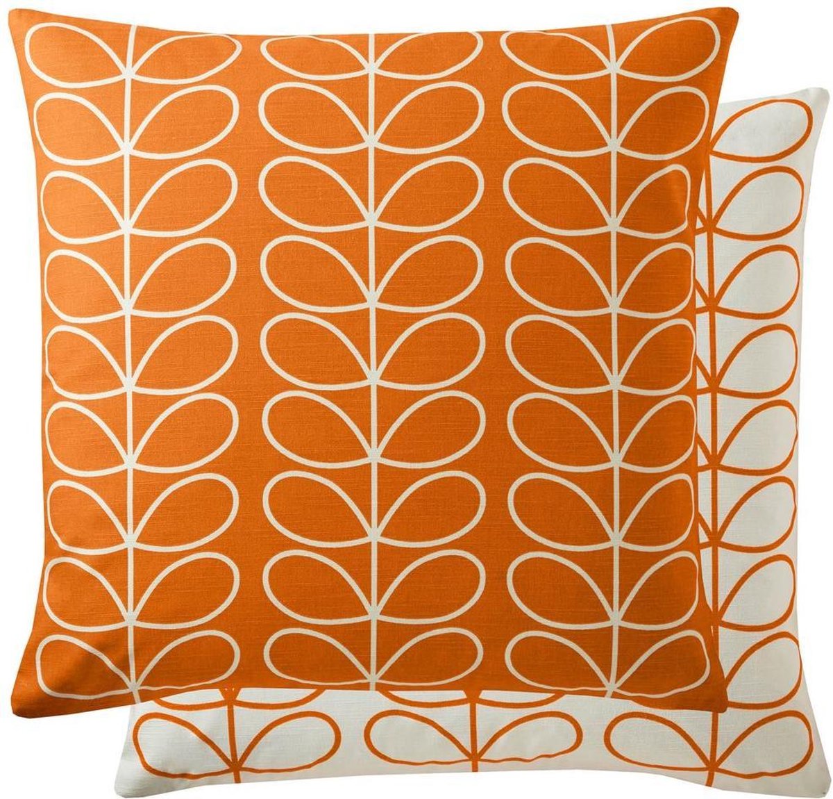 Orla Kiely Small Linear Stem Persimmon sierkussen - Oranje - 50x50 cm
