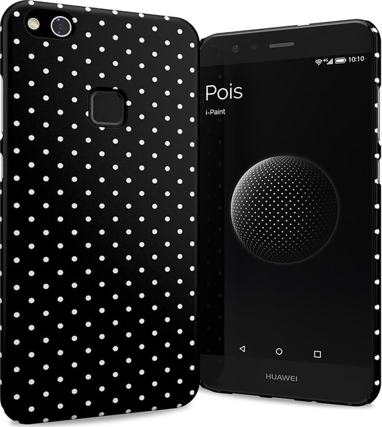 i-Paint cover Pois - zwart - voor Huawei P10 Lite