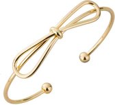 24/7 Jewelry Collection Knoop Strik Bangle Armband - Goudkleurig