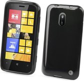Nokia Lumia 620 Hoesje - Muvit - Minigel Glazy Serie - TPU Backcover - Zwart - Hoesje Geschikt Voor Nokia Lumia 620