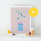 Avocado plant & pit print Babykamer Poster / Kinderkamer Poster / Kaart / Vrolijke poster / Woonaccessoires / Babykamer wanddecoratie