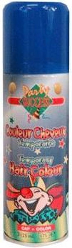 Haarspray of haarverf - kleur blauw - verkleed accessoires - 125 ml - volwassenen en kinderen - carnaval