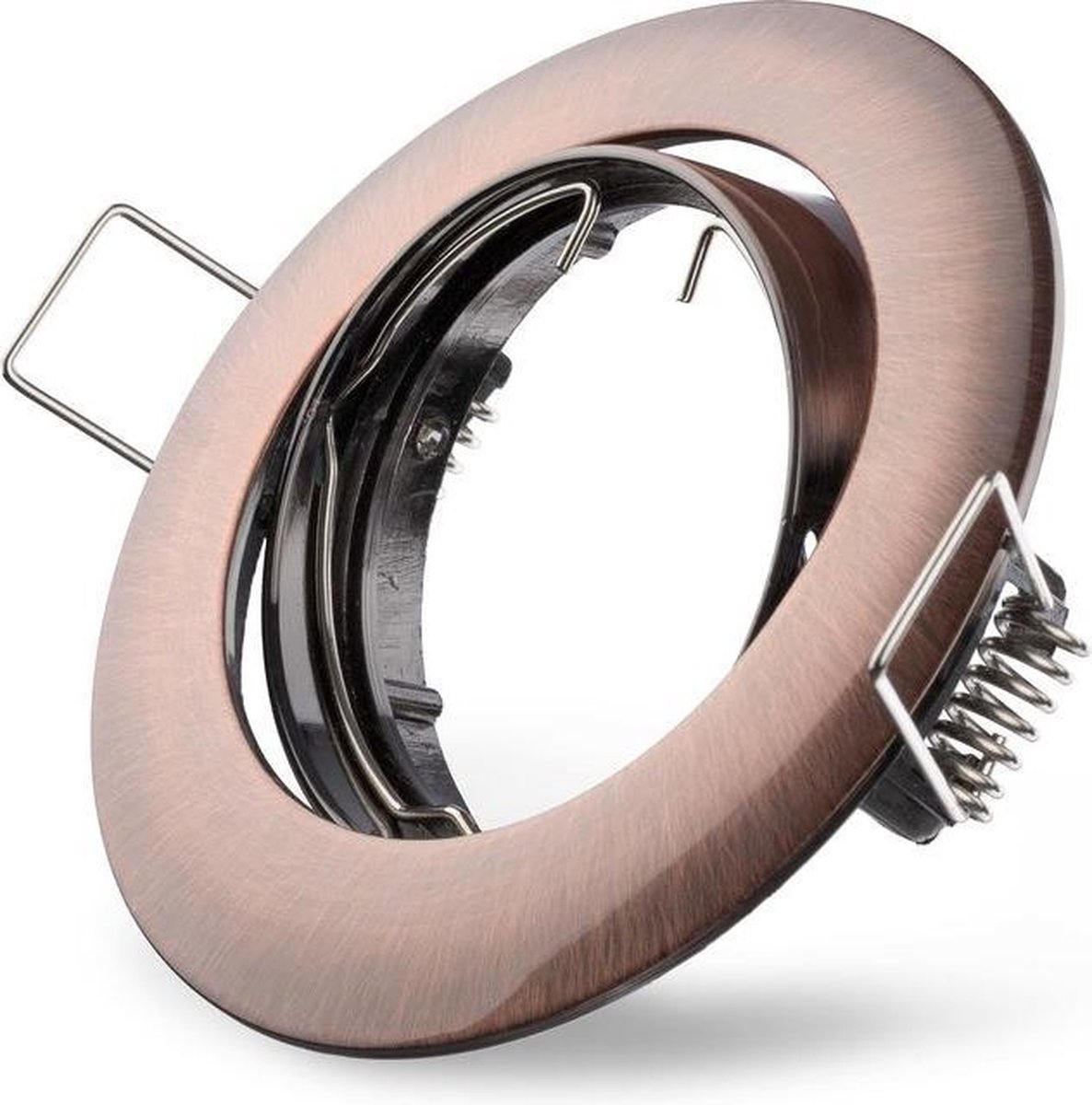 LEDmaxx Inbouwspot rond geborsteld koper kantelbaar voor GU10 | zaagmaat 68mm | GU10 | Max 1x50W exclusief