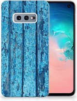 Geschikt voor Samsung Galaxy S10e Uniek TPU Hoesje Wood Blue