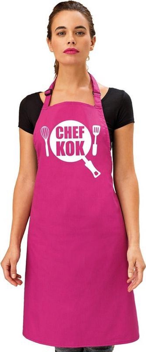 Chef Kok keukenschort roze dames