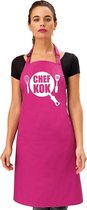 Chef Kok  keukenschort roze dames