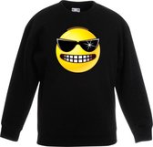 Smiley/ emoticon sweater stoer zwart kinderen 5-6 jaar (110/116)