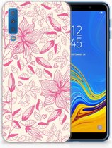 TPU Siliconen Backcase Geschikt voor Samsung A7 (2018) Pink Flowers