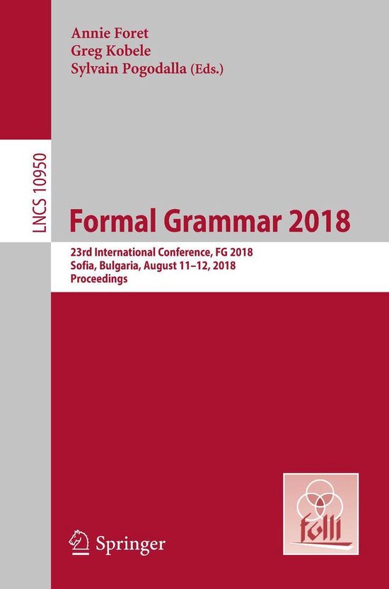 Springer Nature Proceedings Computer Science - Formal Gramma ... - cover