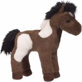 Pluche knuffel Paint paard wit/donkerbruin 20 cm