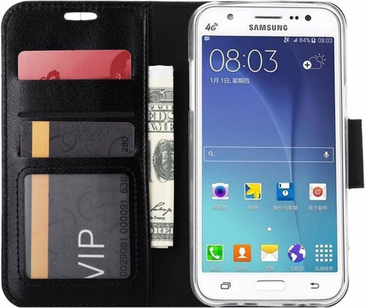 Ntech - Samsung Galaxy J3 (2017) Portemonnee zwart