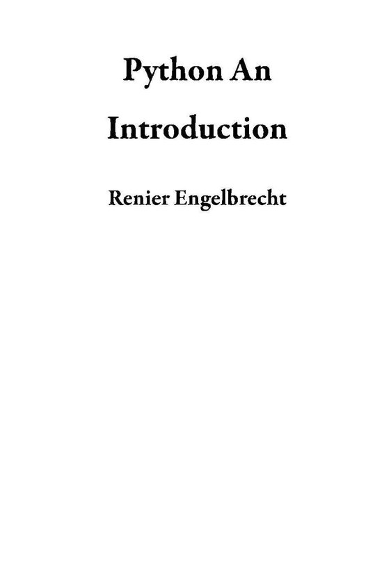 Python An Introduction - cover