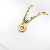 Ponytail & Co® Hanger Mini CZ peach - Dames - Staal goudverguld- 7 mm