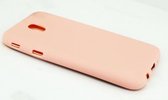 Xssive Matte Hoesje en 1x Tempered Glass voor Samsung Galaxy J5 2017 J530 - Back Cover - TPU - Licht Roze