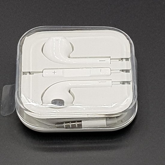 Lightning naar mini jack adapter + Oordopjes Earbuds Wit