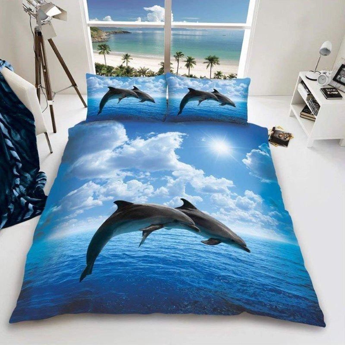 hoeveelheid verkoop verkrachting Persoonlijk Dolfijnen dekbedovertrek - lits jumeaux dekbed Dolfijn | bol.com