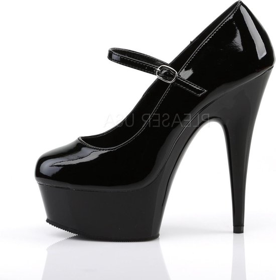 Pleaser Delight-687 Patent  Zwart size UK7 EU40 US10 hoge hakken pumps