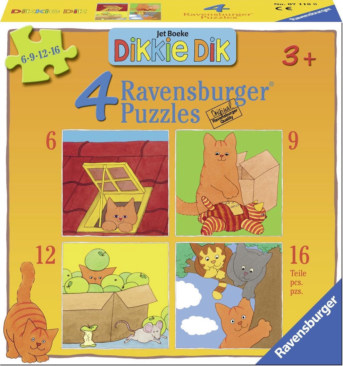 Ravensburger Dikkie Dik - Vier puzzels (6+9 12+16 stukjes) | bol.com
