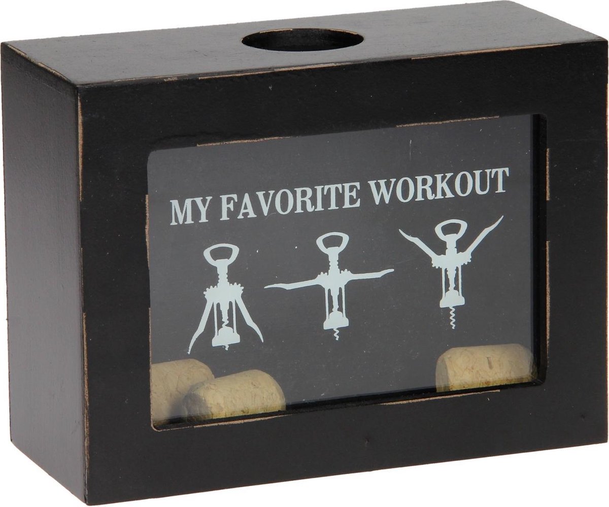 Wijnkastje 'My Favorite Workout' met 3 Kurken