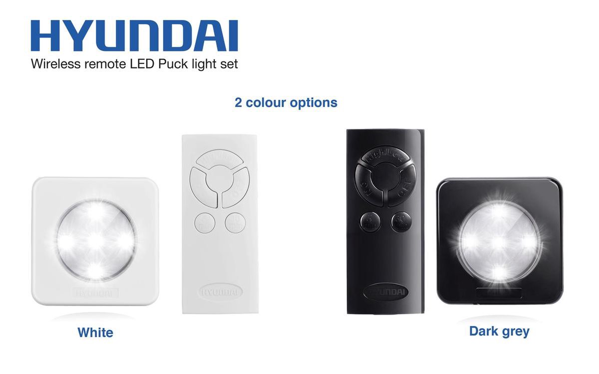 bol.com | Hyundai - 4 + 1 set - USB oplaadbare draadloze LED spots met ...
