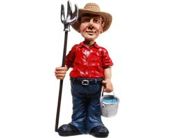 Boer - agrarier - beeldje – beroepen – funny jobs – warren stratford – 8.5x6.5x17.5 cm