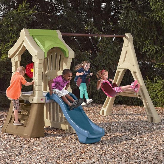 Step2 Lookout Treehouse Aire de Jeux Enfant, Toboggan pour Enfants  intérieur ou extérieur / jardin
