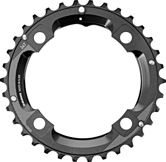 SRAM MTB GX Kettingblad 10-speed M-pin 104mm, zwart Uitvoering 34/36T