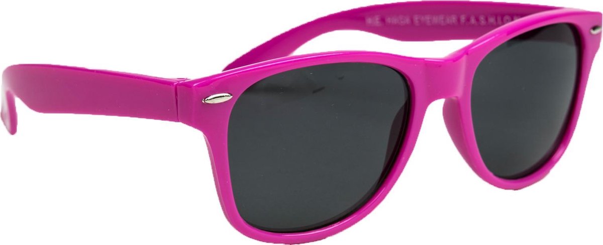 HAGA Eyewear Wayfarer Kinderzonnebril - Roze - 5-10 jaar - 100% UV-A en UV-B Bescherming - Lichtgewicht en Flexibel - Inclusief Microvezel Pouch