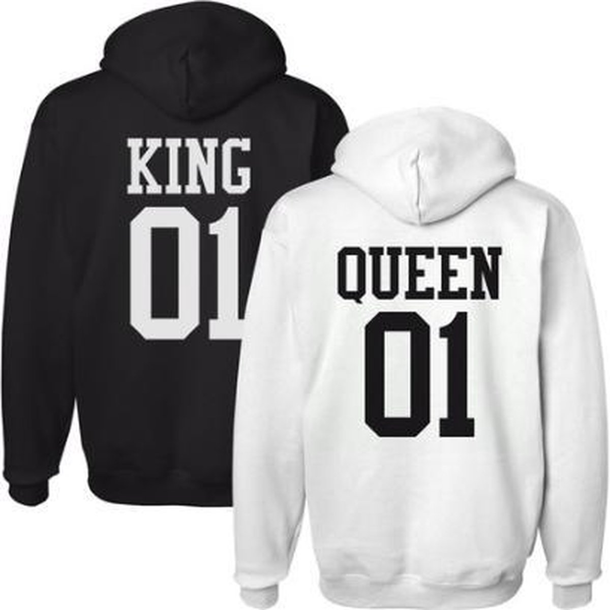 Hippe valentijn sweater | King & Queen sweater | 2 hoodies Black & White |
