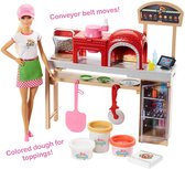 Barbie - Pizzabakker - Speelset - Barbiepop - pizza - Met klei