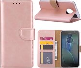 Xssive Hoesje voor Motorola Moto G5S Plus Book Case - geschikt voor 3 pasjes - Rose Goud