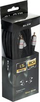 Tulp Audio Kabel 1,5 meter M-M Afgeschermd - Zwart Zilver Series