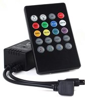 20 Key IR Remote RGB Music LED Controller - Zwart