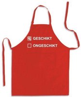 Benza Schort Geschikt of Ongeschikt - Grappige/Leuke/Mooie/Luxe Keukenschort - Rood