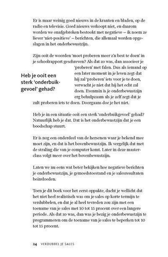 Tekstpagina die het concept van 'onderbuikgevoel' in relatie tot sales en het brein onderzoekt.