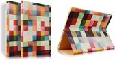 iPad Mini 4 - Design Smart Book Case hoesje Bookcase Cover - Kleurrijk patroon blokjes