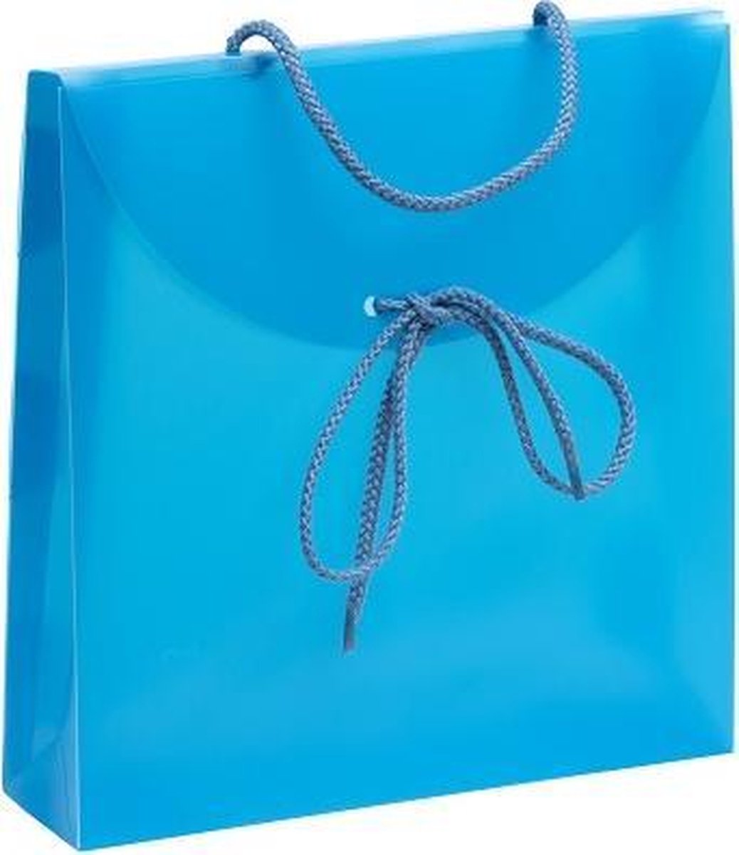 Cadeautasjes plastic 24x26x6 cm, BLAUW (10 stuks)