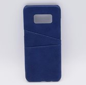 Voor Samsung S8 – kunstlederen back cover / wallet – blauw