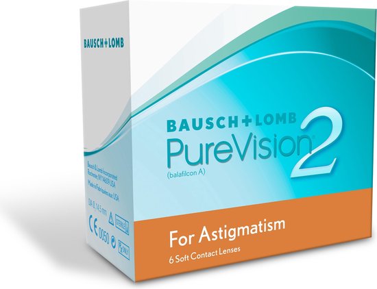 -0,50 PureVision 2 HD for Astigmatism (cil -1,25 as 100) – 6 pack – Maandlenzen – Contactlenzen