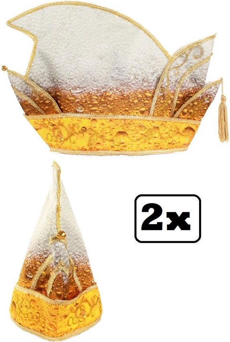 2x Prinsenmuts Pils goud galon mt 63 - prinsenmuts raad van elf bier prinsensteek festival bier feest