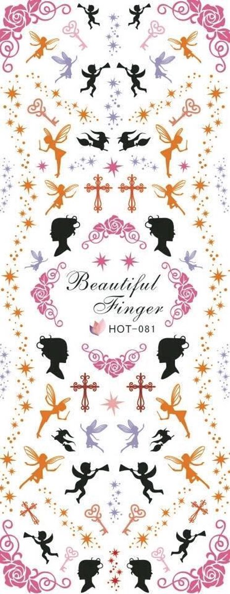 Goedkoopste Nail art elfjes feeën nagelstickers roze Cupido Nagel stickers