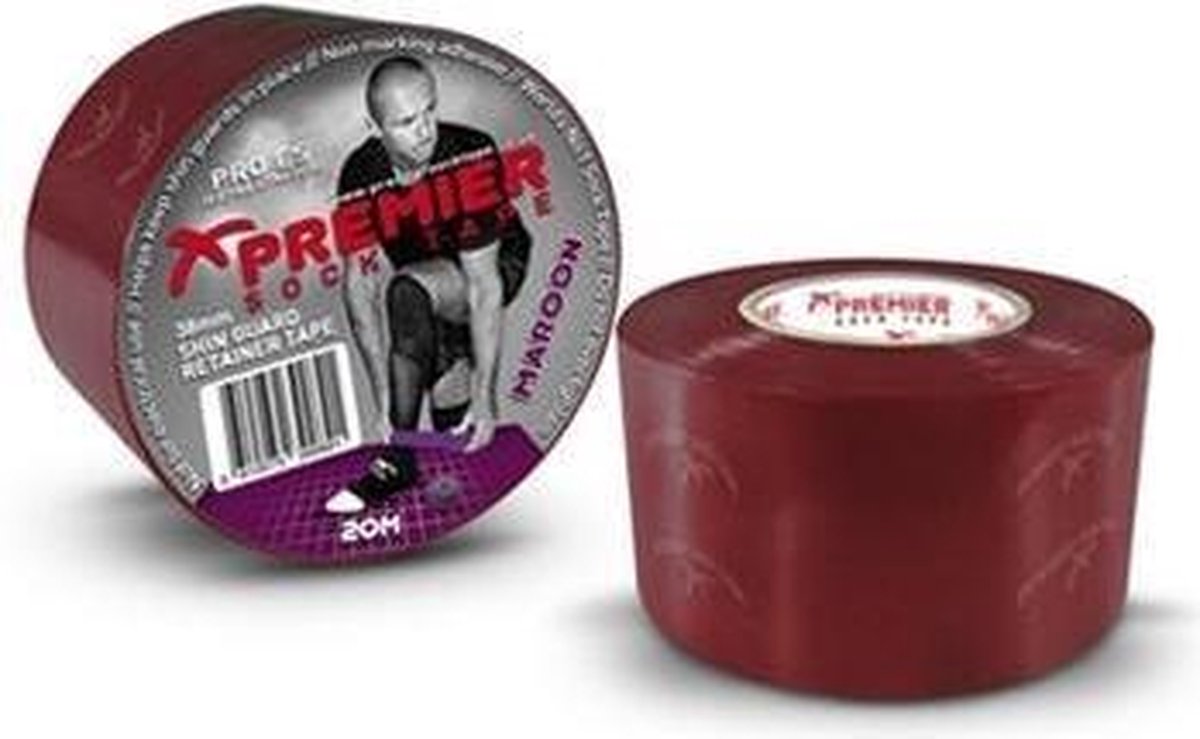 Premier Socktape - Voetbalsokken - Sokophouders - Voetbal Tape - Sokkentape - Kousentape - 38mm x 20 meter - Kastanjebruin